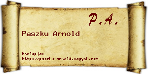 Paszku Arnold névjegykártya