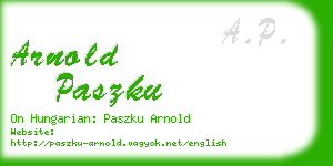 arnold paszku business card